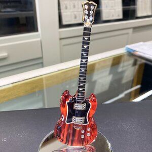 Mahogany Guitar Glass Figurine